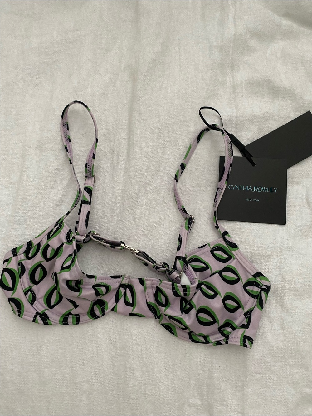 Cynthia Rowley underwire adjustable bikini top Paros Bralette NWT XS